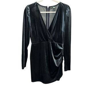 Wild Fable Velvet Wrap Dress grey size medium